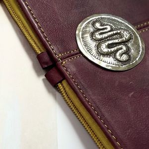 Unisex Italian leather NEW Vintage different piece of Art made as a BAG